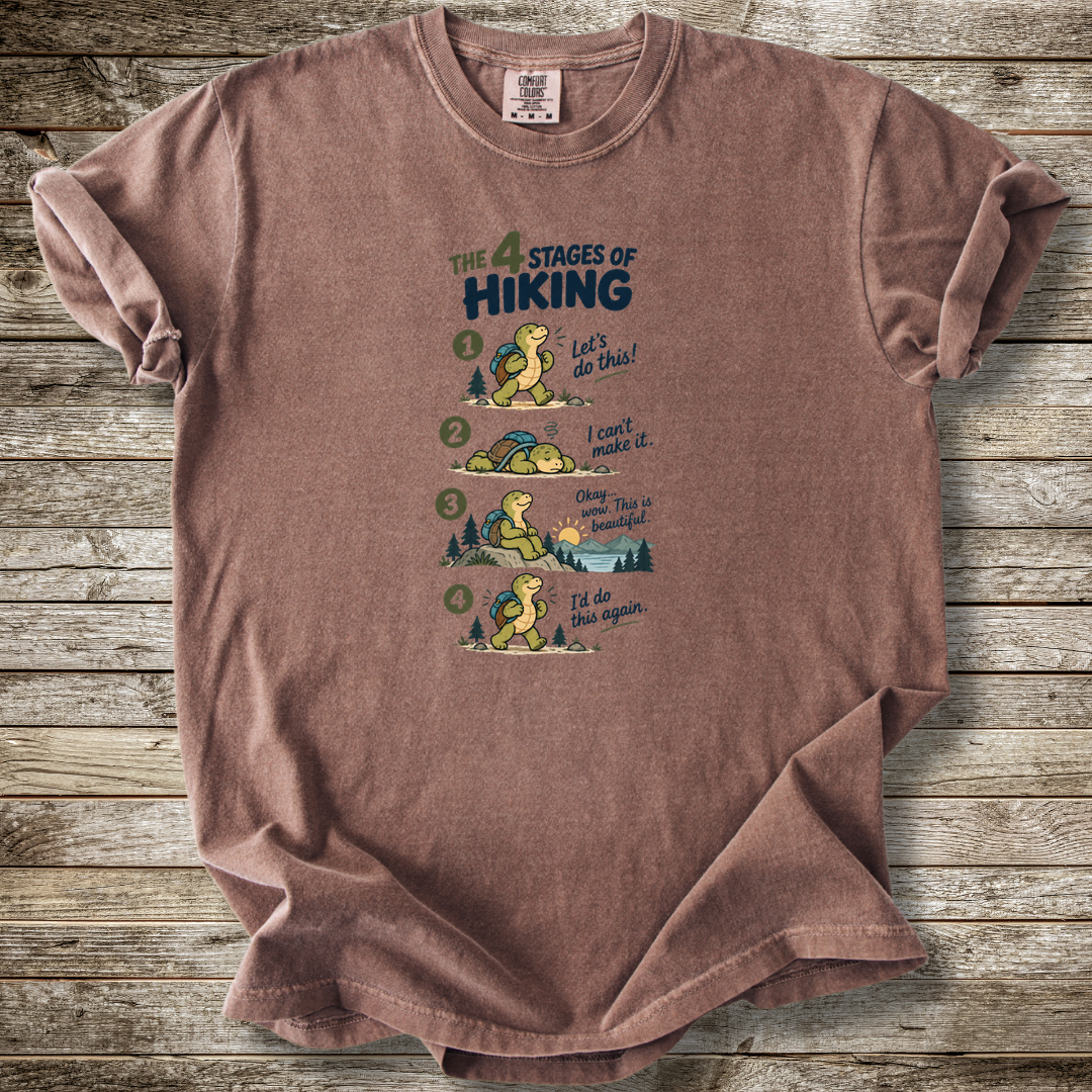 4 Stages Of Hiking T-shirt