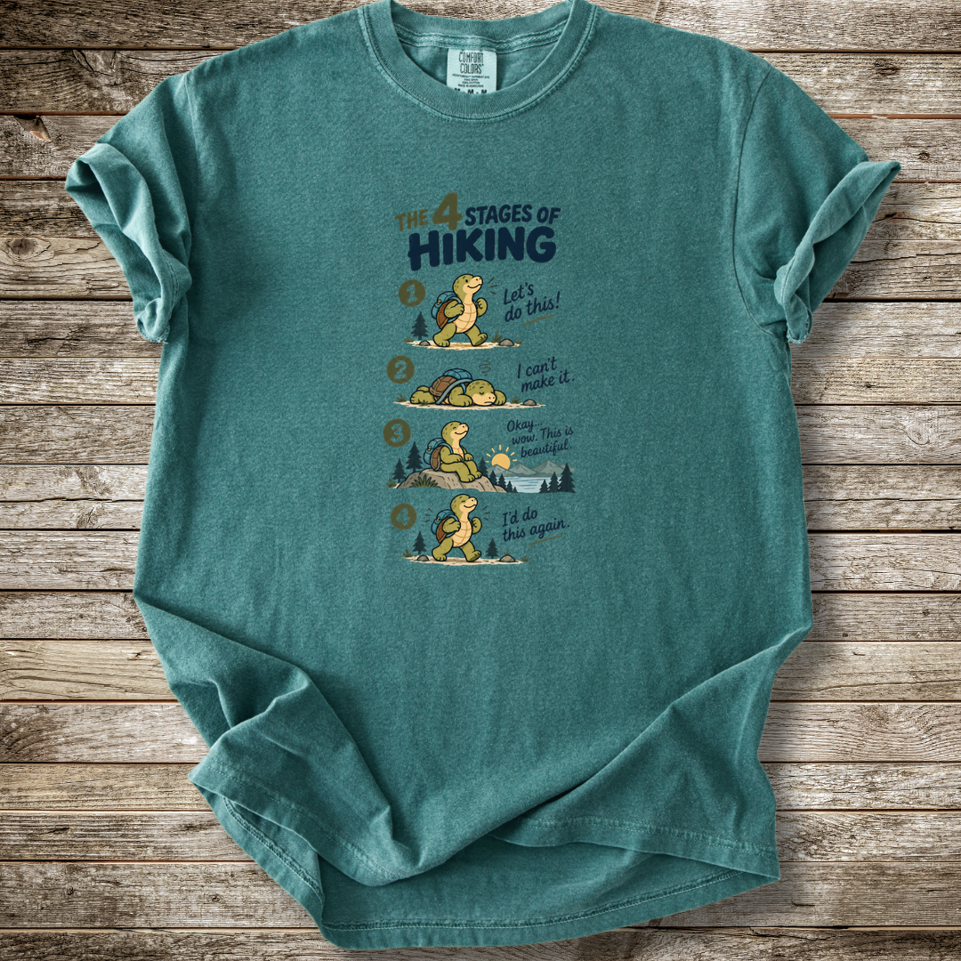 4 Stages Of Hiking T-shirt