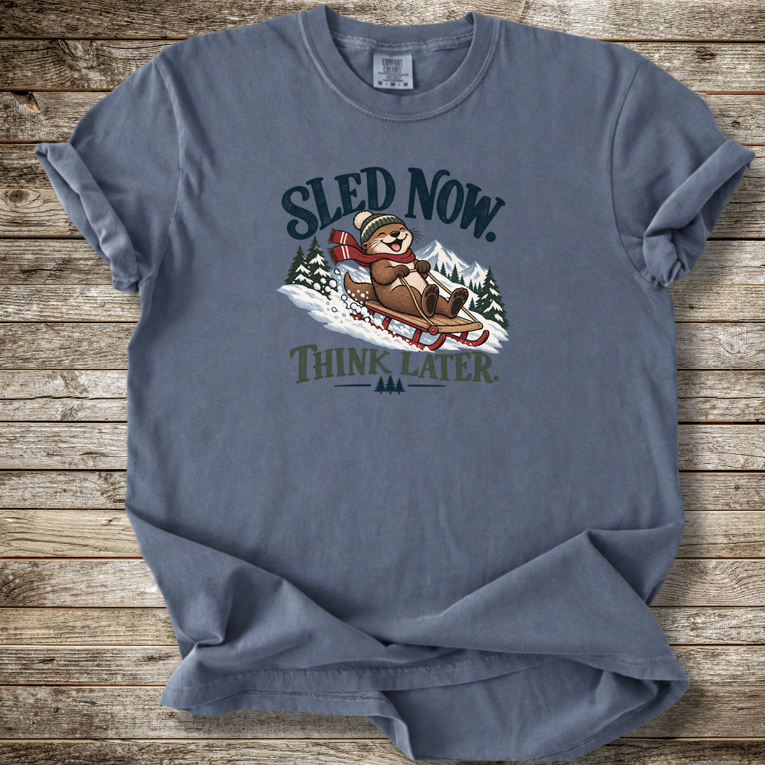 Sled Now Think Later T-shirt