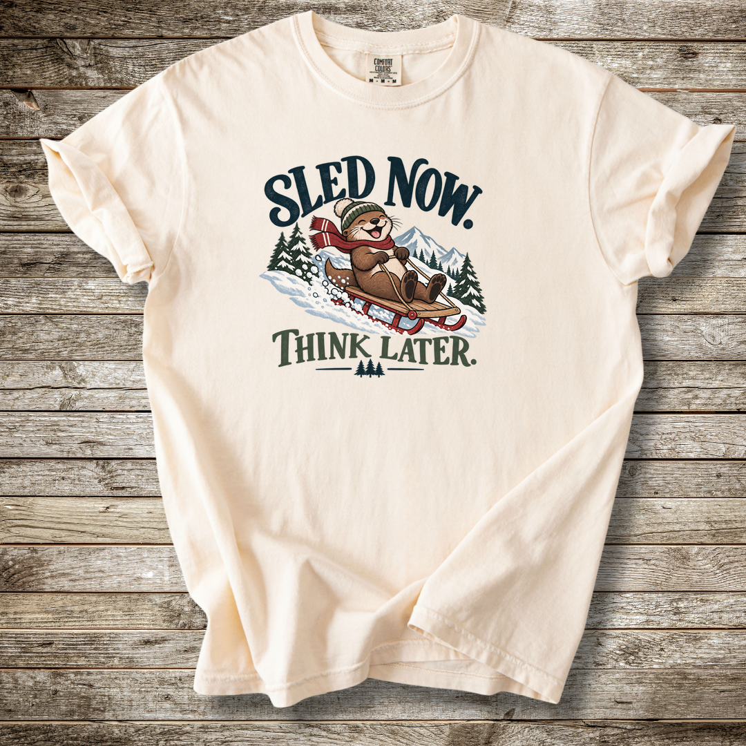Sled Now Think Later T-shirt