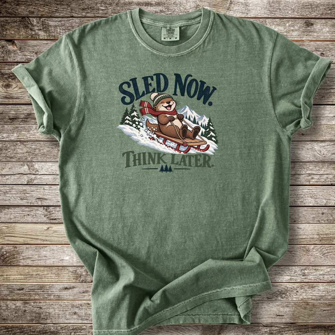 Sled Now Think Later T-shirt
