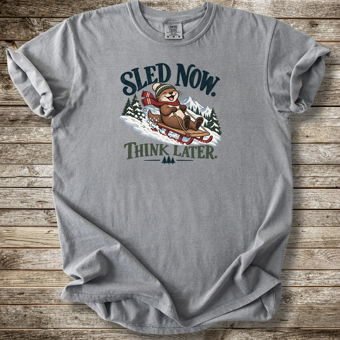 Sled Now Think Later T-shirt