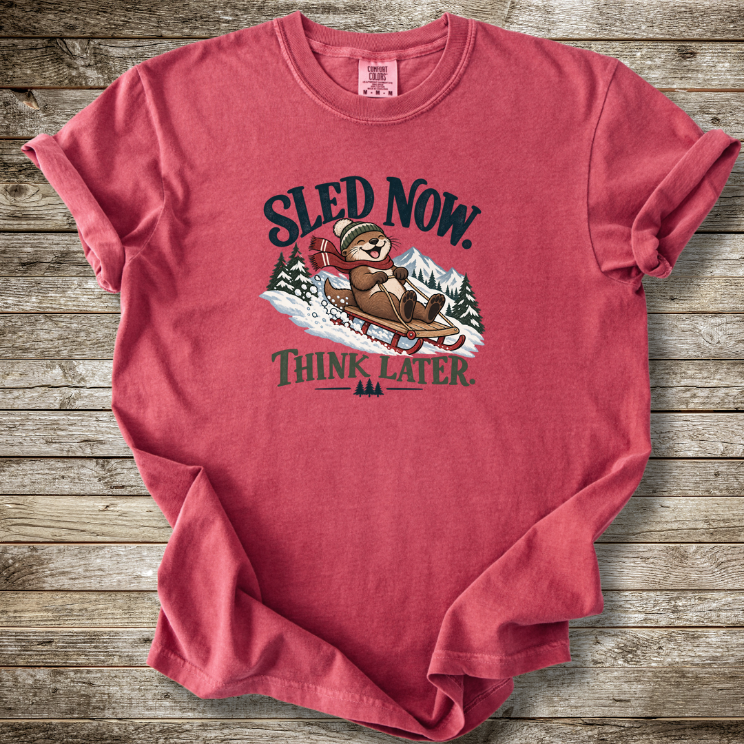 Sled Now Think Later T-shirt
